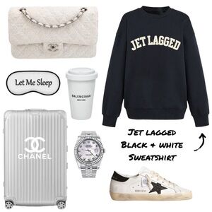 Jet Lagged Black & White Sweatshirt